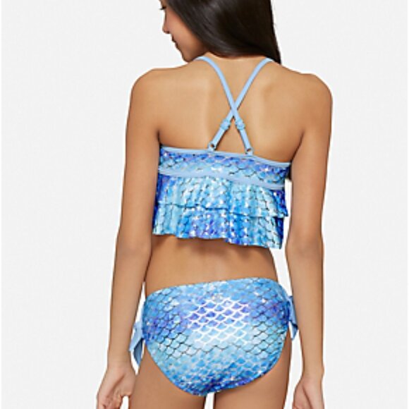 Blue Mermaide 2 Pcs Justice Bikini Swimsuit Size 8 - Picture 2 of 13